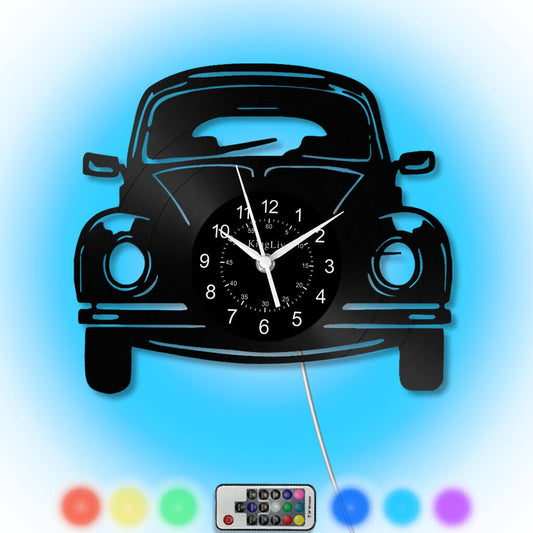 LED Vinyl Wall Clock | Classic Car | 12'' | 0121WPB