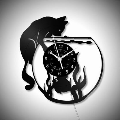 Vinyl Wall Clock | Cat | 12''