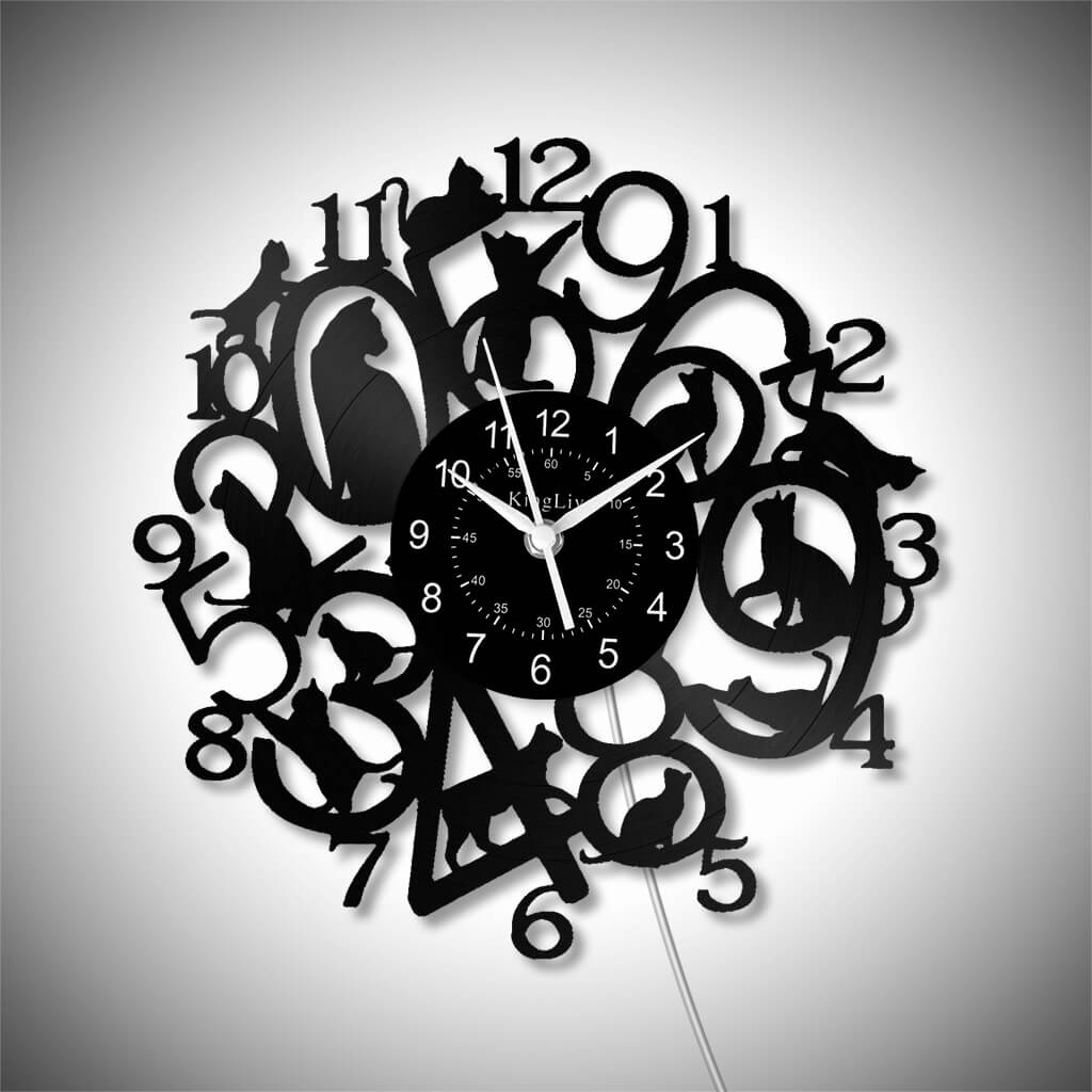Vinyl Wall Clock | Cat | 12''