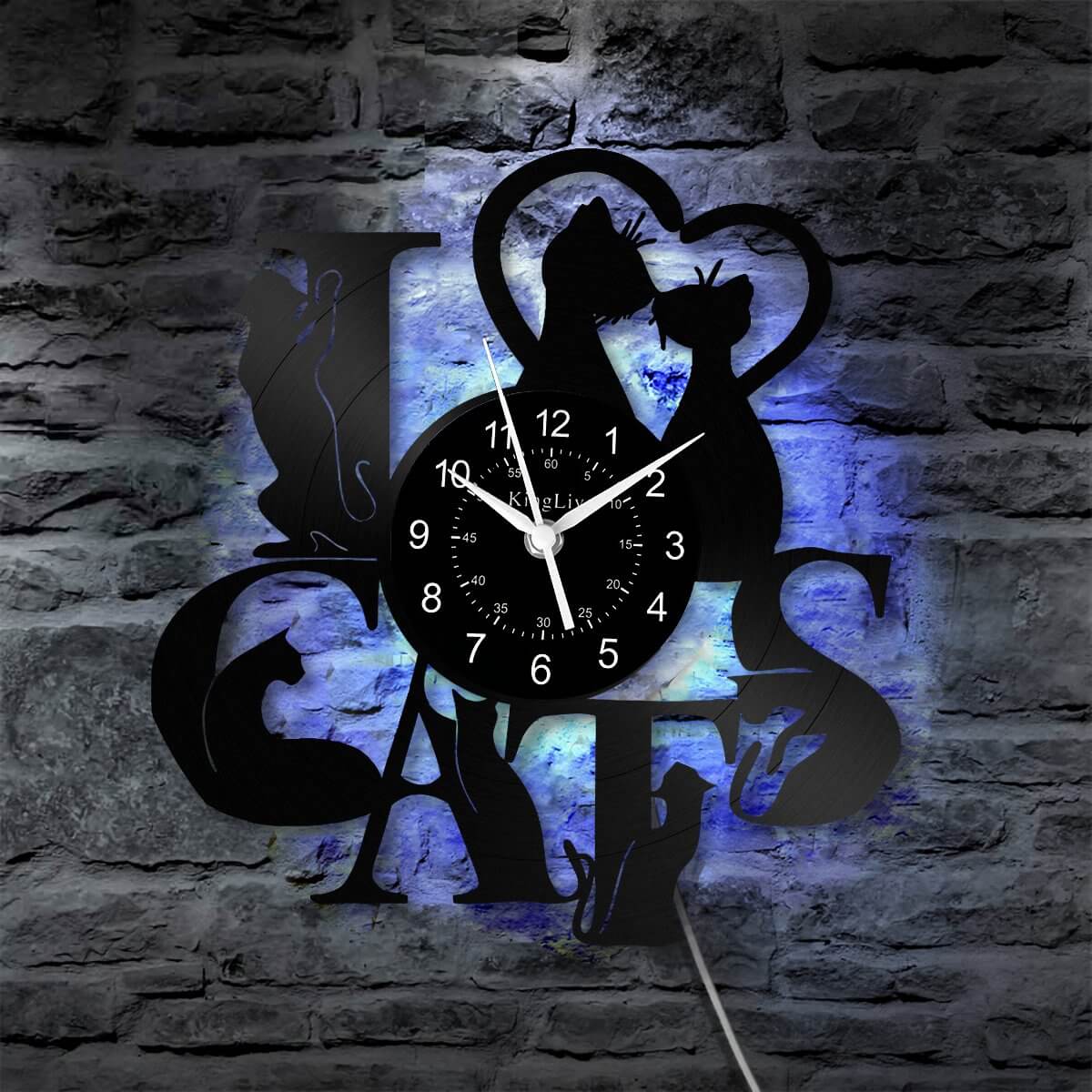 Vinyl Wall Clock | Cat | 12''