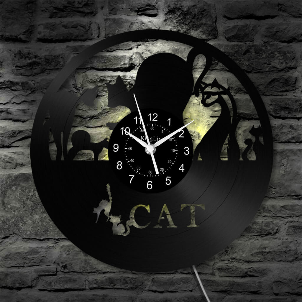 Vinyl Wall Clock | Cat | 12''