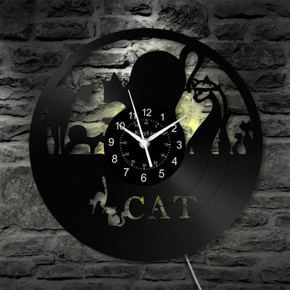 Vinyl Wall Clock | Cat | 12''