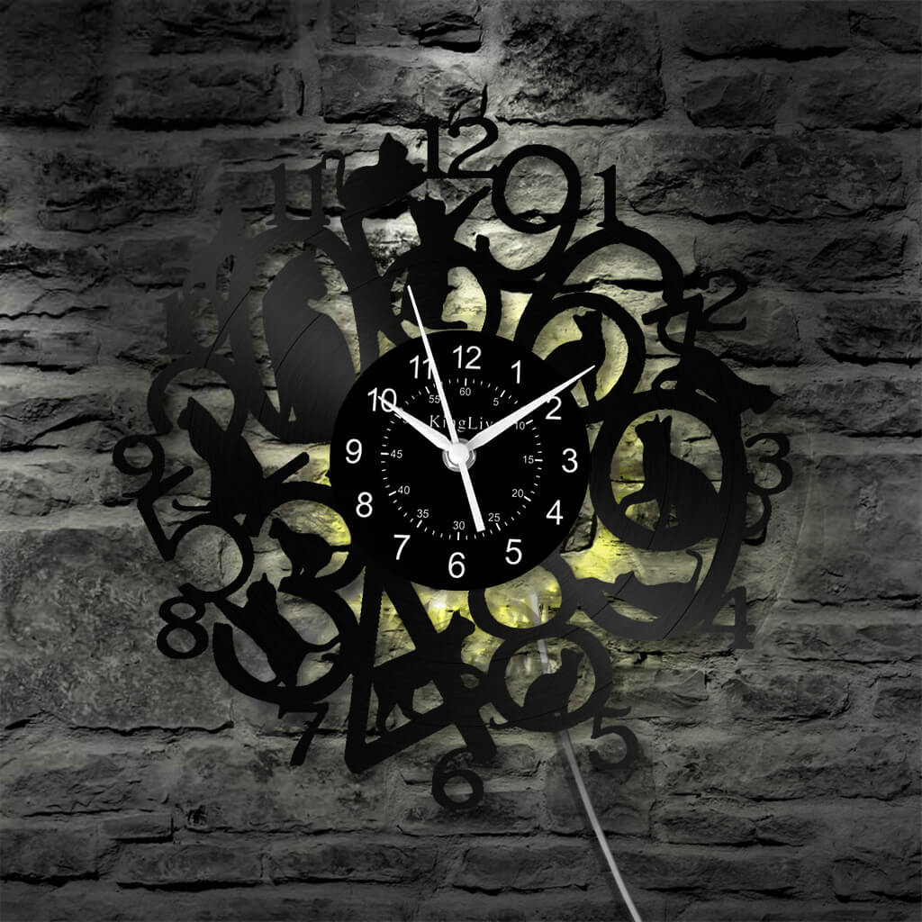 Vinyl Wall Clock | Cat | 12''