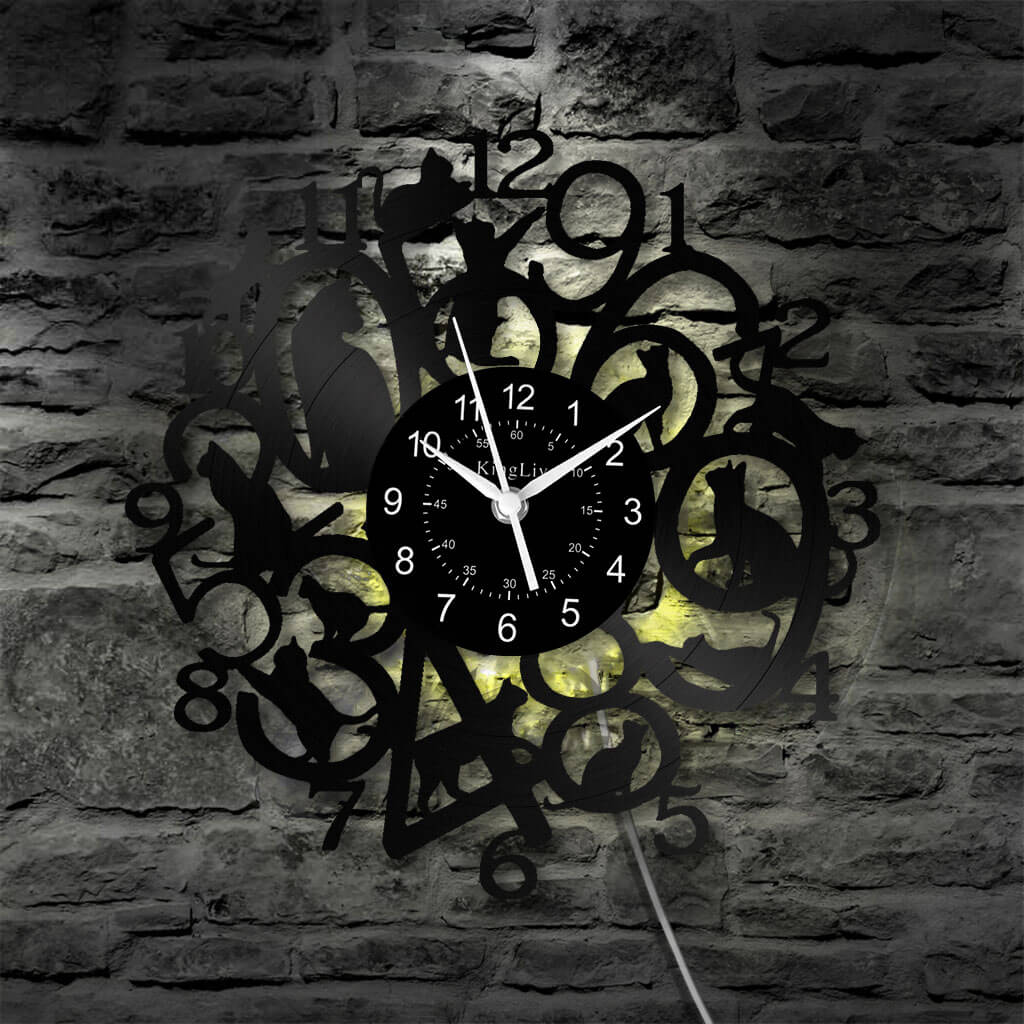 Vinyl Wall Clock | Cats | 12'' | 0281WPB