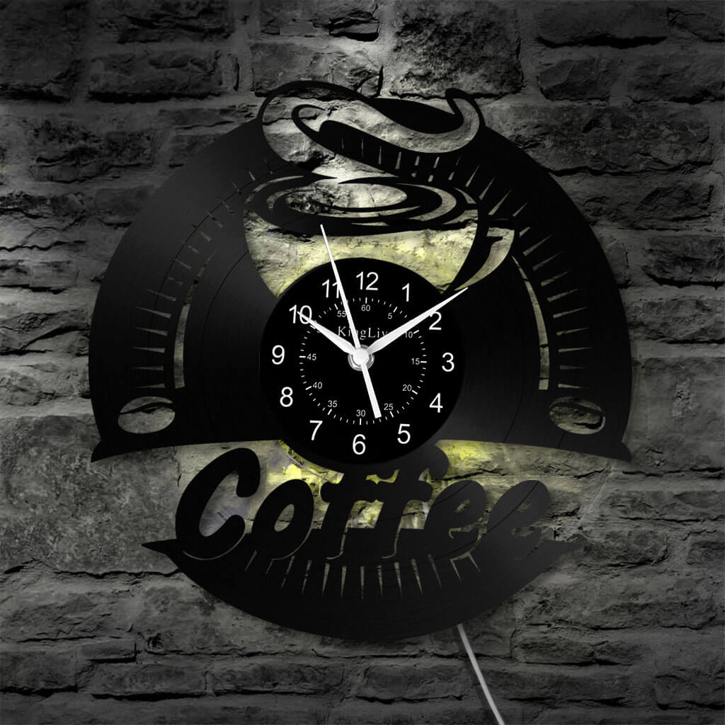 LED Vinyl Wall Clock | Coffee | 12'' | 0262WPB