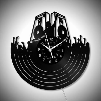 LED Vinyl Wall Clock | Custom DJ Name | 12'' | 0243WPB
