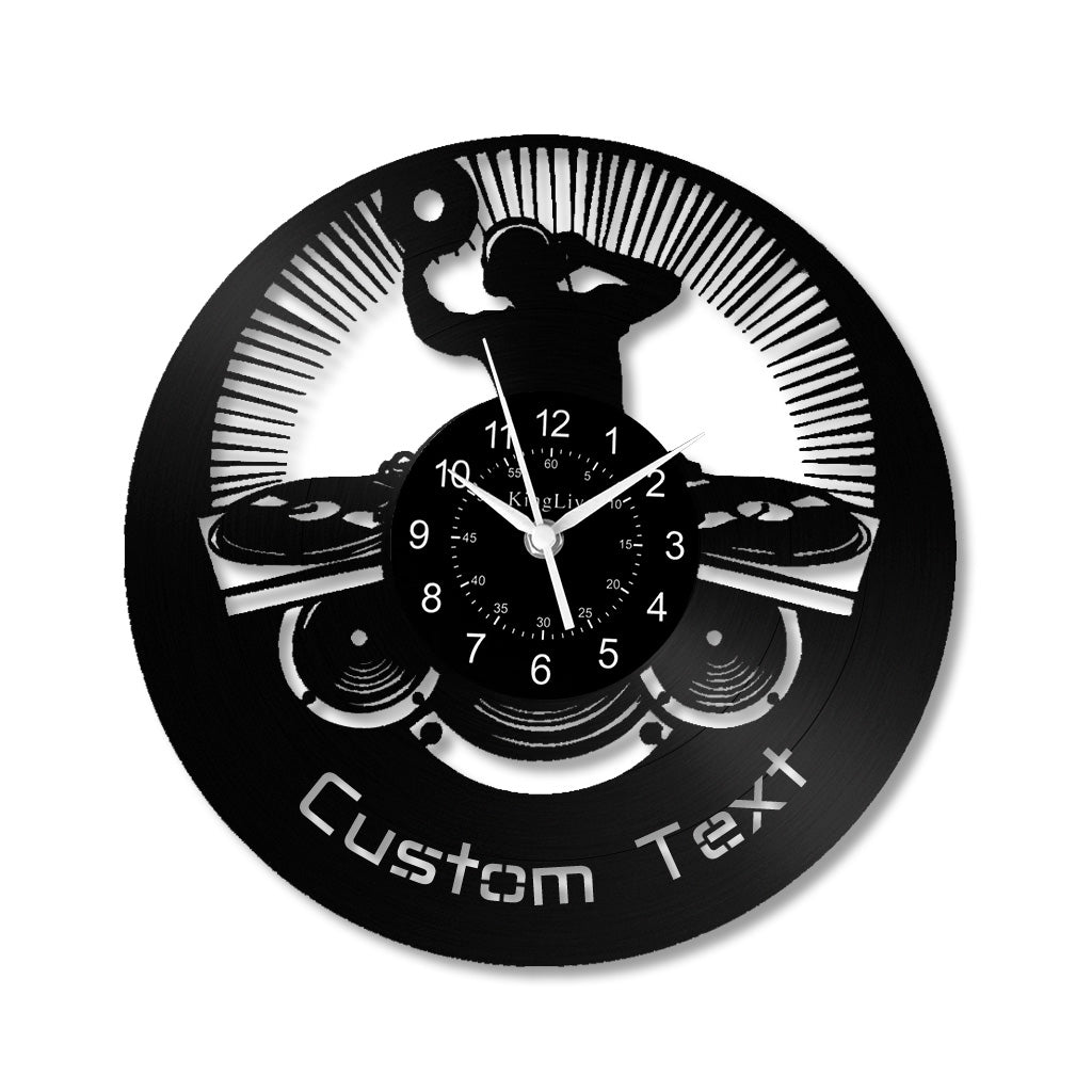 LED Vinyl Wall Clock | Custom DJ Name | 12''