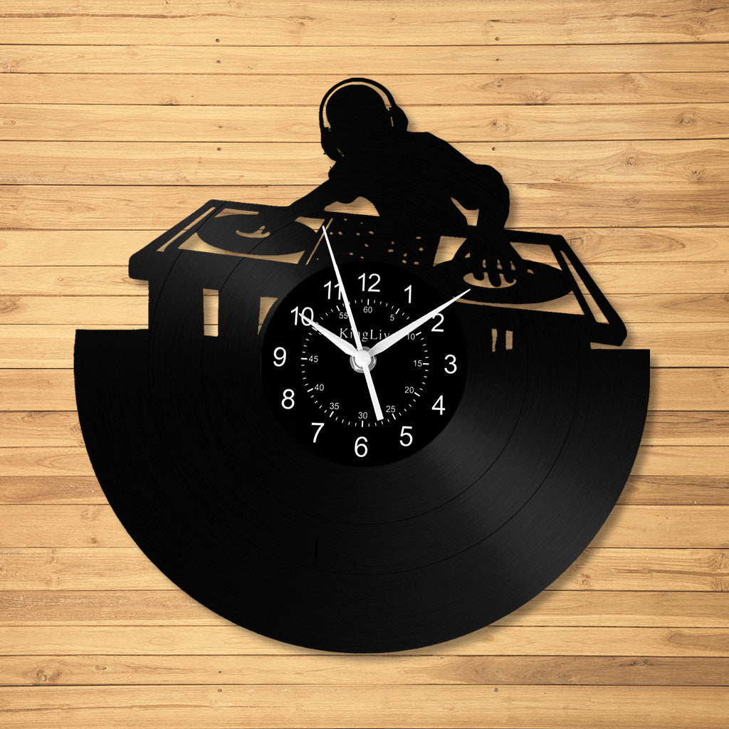 LED Vinyl Wall Clock | Custom DJ Name | 12''