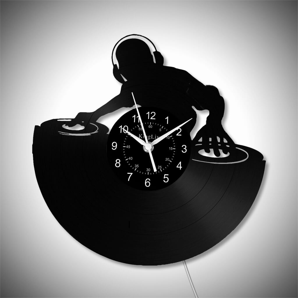 LED Vinyl Wall Clock | Custom DJ Name | 12''