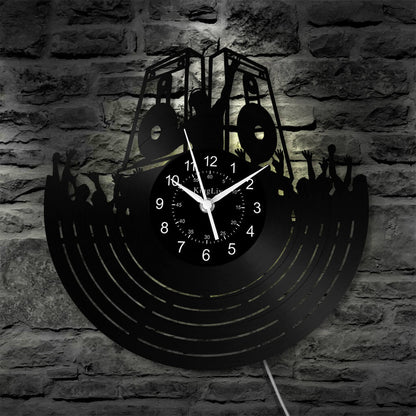 LED Vinyl Wall Clock | Custom DJ Name | 12''