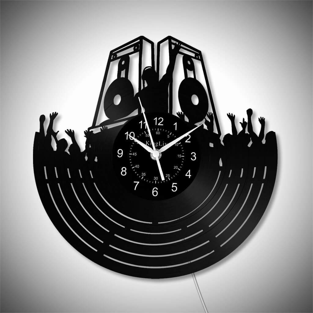 LED Vinyl Wall Clock | Custom DJ Name | 12''