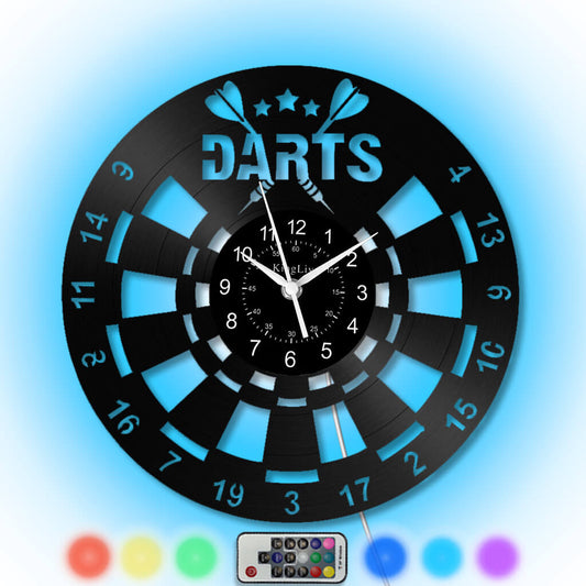 LED Vinyl Wall Clock | Darts | 12'' | 0254WPB