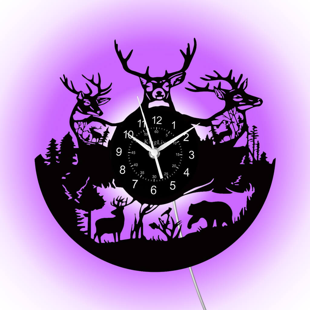 LED Vinyl Wall Clock | Moose Deer