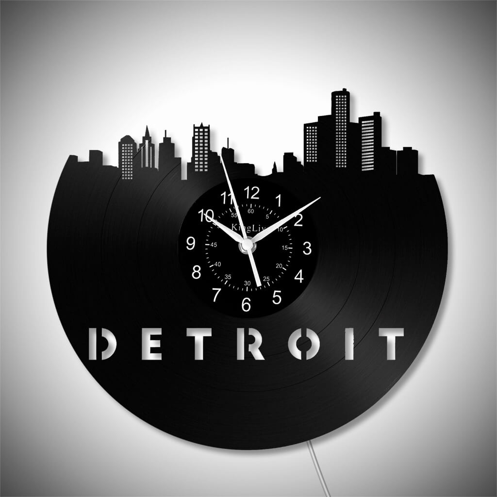 LED Vinyl Wall Clock | Detroit | 12'' | 0286WPB