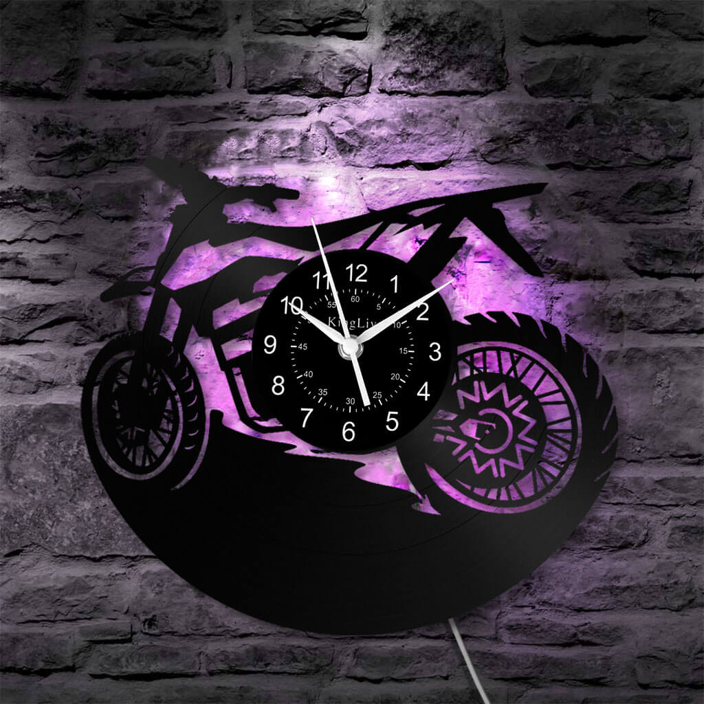 LED Vinyl Wall Clock | Dirt Bike | 12'' | 0217WPB