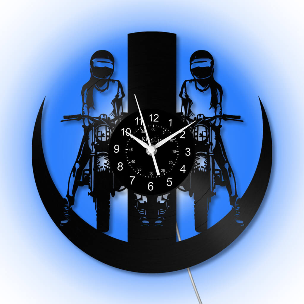 LED Vinyl Wall Clock | Dirt Bike Motocross | 12'' | 0327WPB