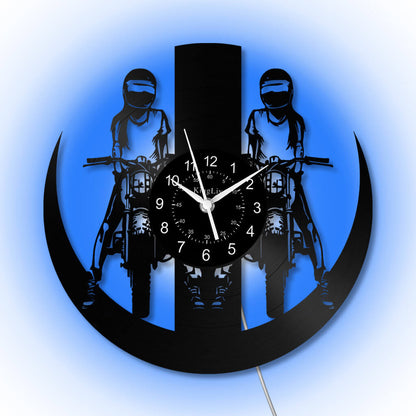 LED Vinyl Wall Clock | Dirt Bike Motocross | 12'' | 0327WPB