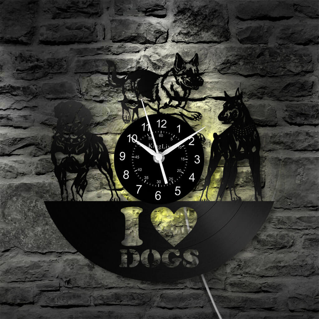 Vinyl Wall Clock | Dog | 12'' | 0283WPB