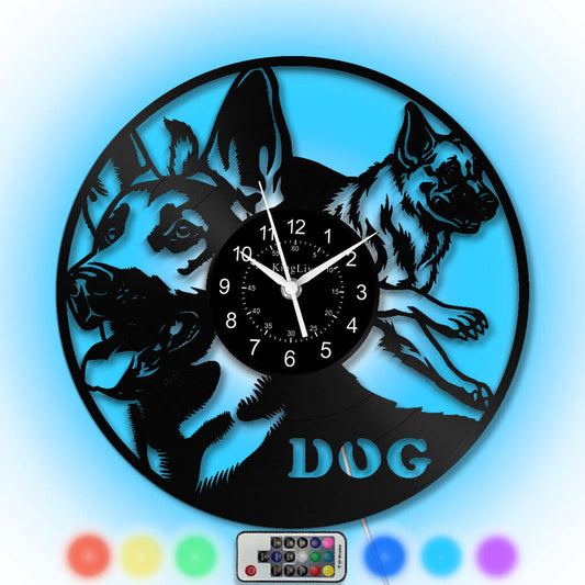 LED Vinyl Wall Clock | Dog | 12'' | 0221WPB