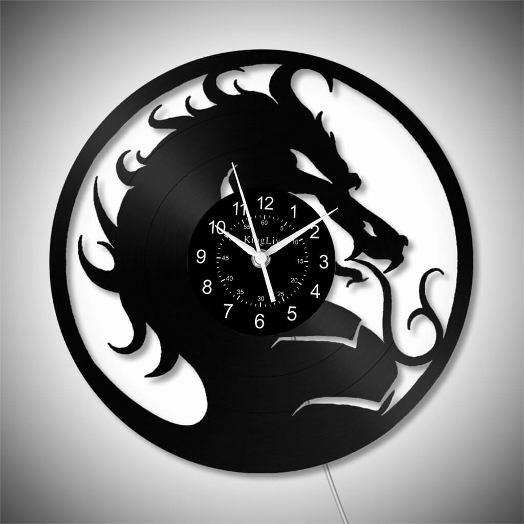 LED Vinyl Wall Clock | Dragon | 12'' | 0165WPB