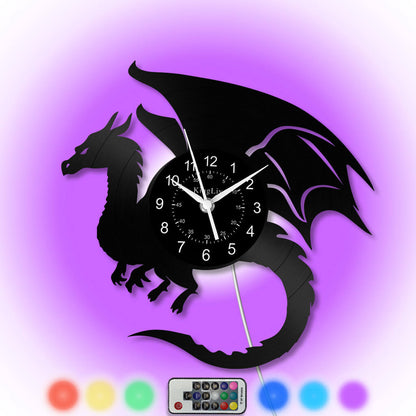 LED Vinyl Wall Clock | Dragon | 0187WPBN