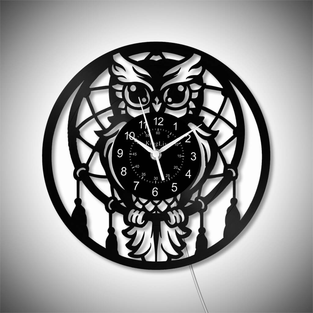 LED Vinyl Wall Clock | Owl