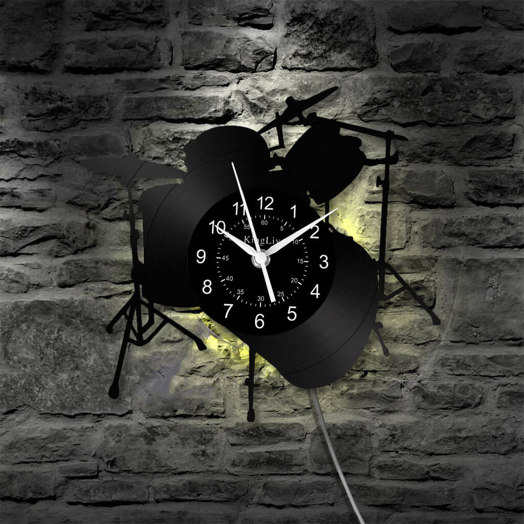 LED Vinyl Wall Clock | Drum | 12'' | 0278WPB