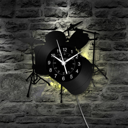 LED Vinyl Wall Clock | Drum | 12'' | 0278WPB