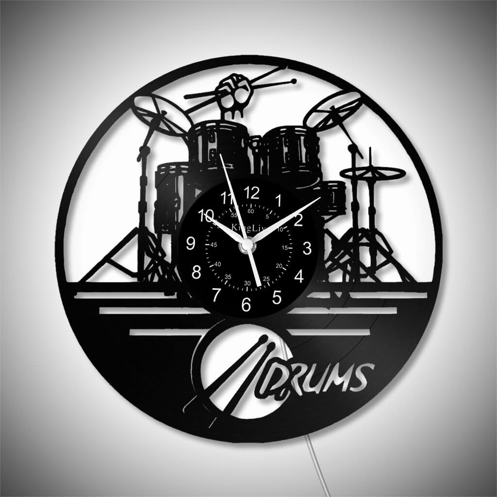 LED Vinyl Wall Clock | Drum | 0117WPB