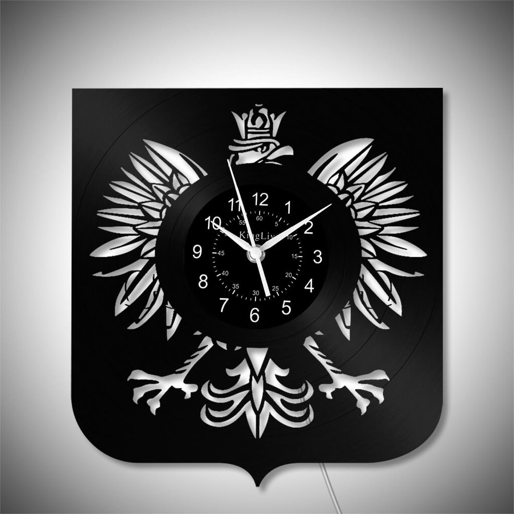 LED Vinyl Wall Clock | Poland The Coat of Arms Eagle | 0204WPBN