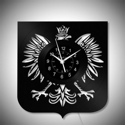 LED Vinyl Wall Clock | Poland The Coat of Arms Eagle | 0204WPBN
