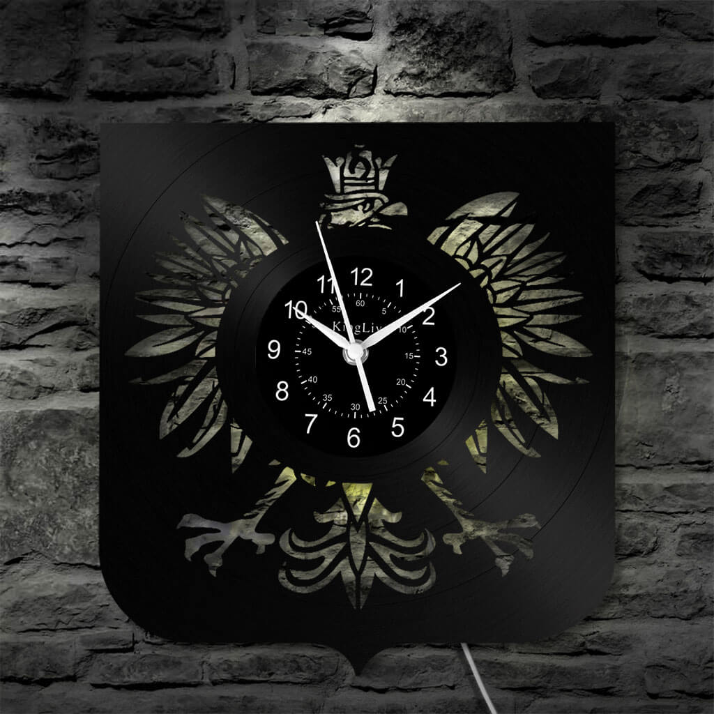 LED Vinyl Wall Clock | Poland The Coat of Arms Eagle | 0204WPBN