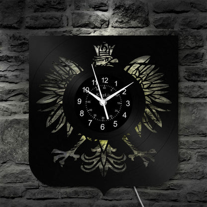 LED Vinyl Wall Clock | Poland The Coat of Arms Eagle | 0204WPBN