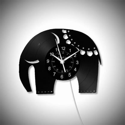 LED Vinyl Wall Clock | Elephant | 12''