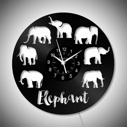 LED Vinyl Wall Clock | Elephant | 12''