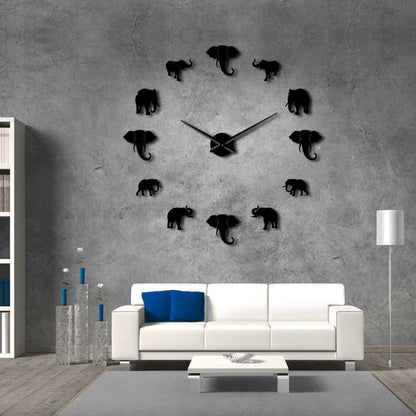 DIY Wall Clock  | Elephant | 19'' - 37'' | AWC025
