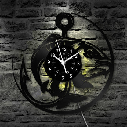 LED Vinyl Wall Clock | Fishing | 12'' | 0224WPB