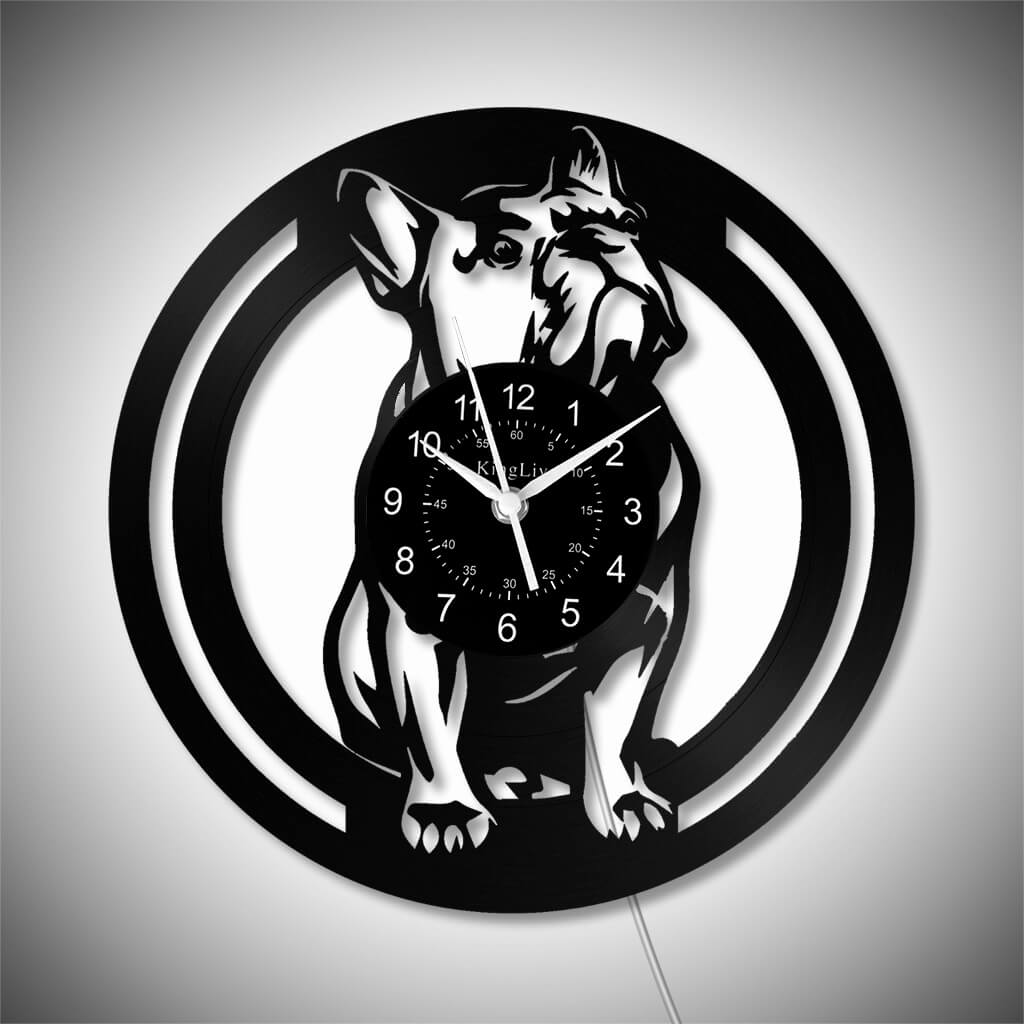 LED Vinyl Wall Clock | French Bulldog | 12'' | 0239WPB