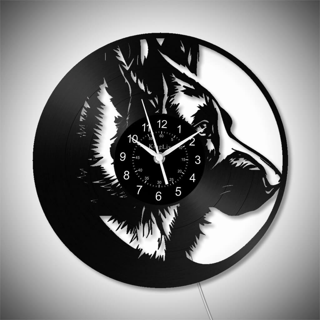LED Vinyl Wall Clock | German Shepherd Dog | 12'' | 0240WPB