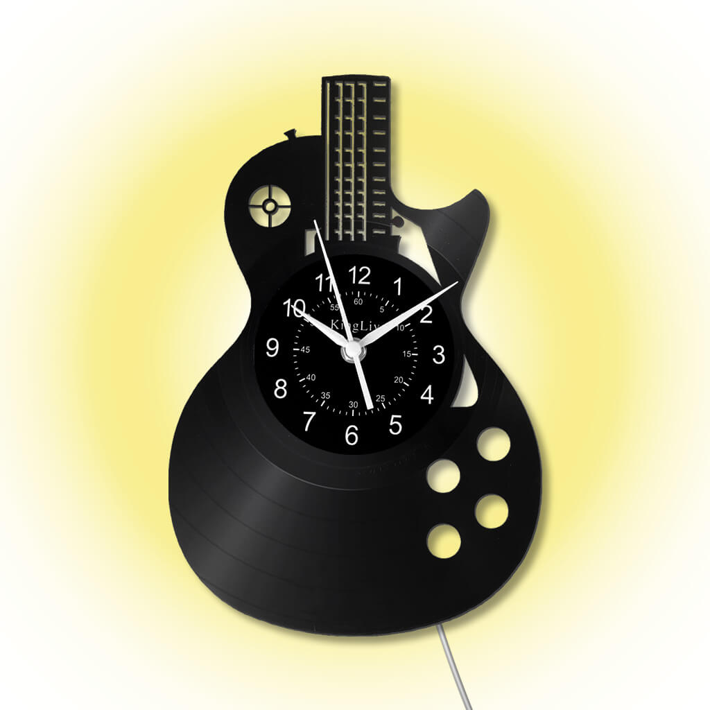 LED Vinyl Wall Clock | Guitar | 12'' | 0027WPB2
