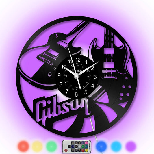 LED Vinyl Wall Clock | Guitar | 12'' | 0299WPB