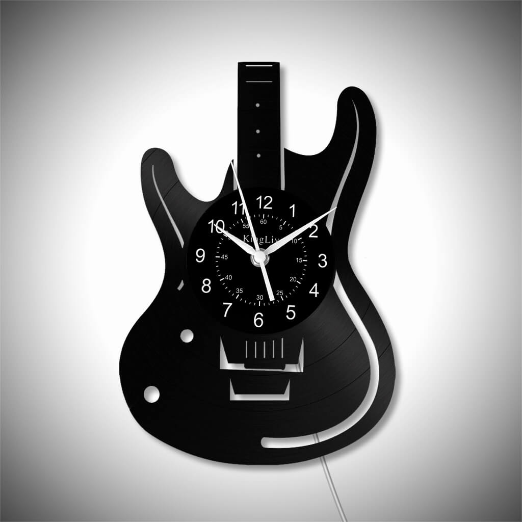 LED Vinyl Wall Clock | Guitar Custom | 12'' | 0264WPB