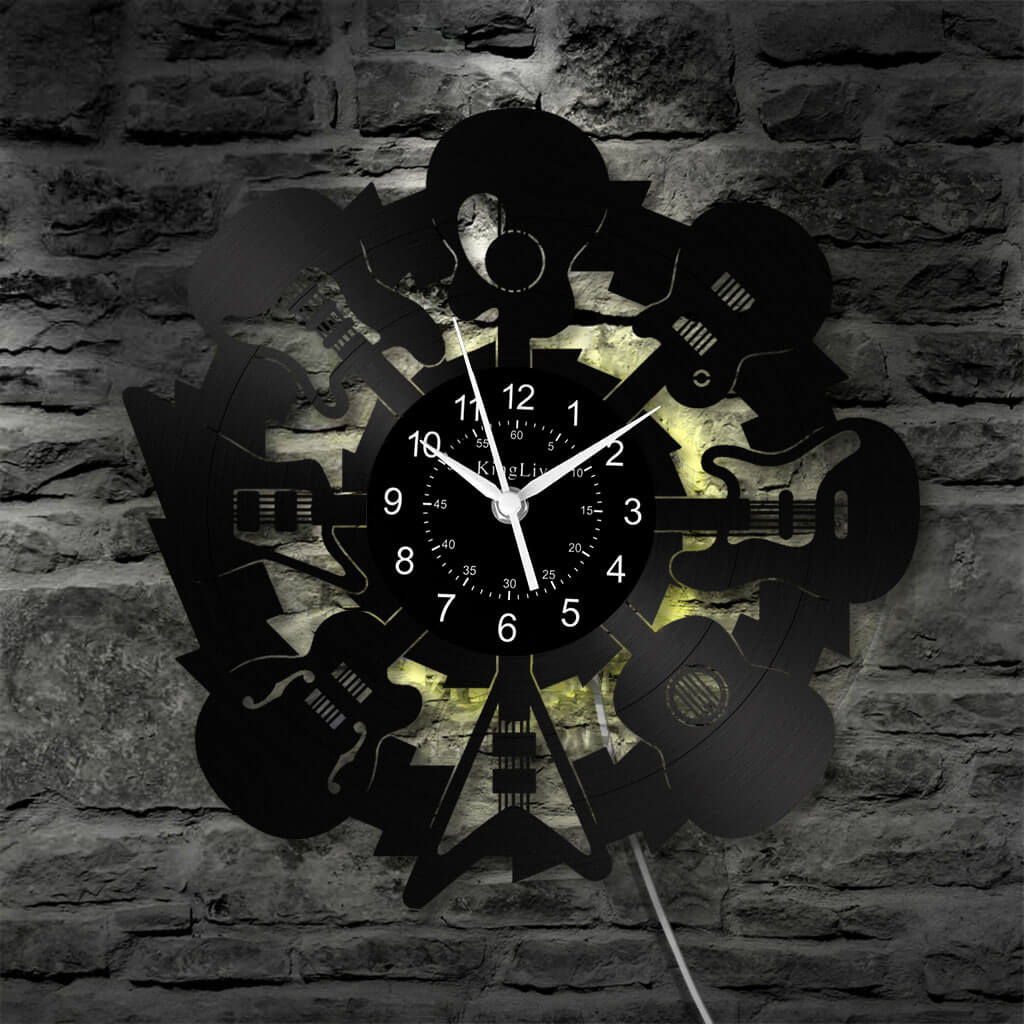 LED Vinyl Wall Clock | Guitars | 12'' | 0208WPB