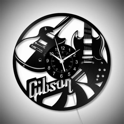 LED Vinyl Wall Clock | Guitar Music | 12''