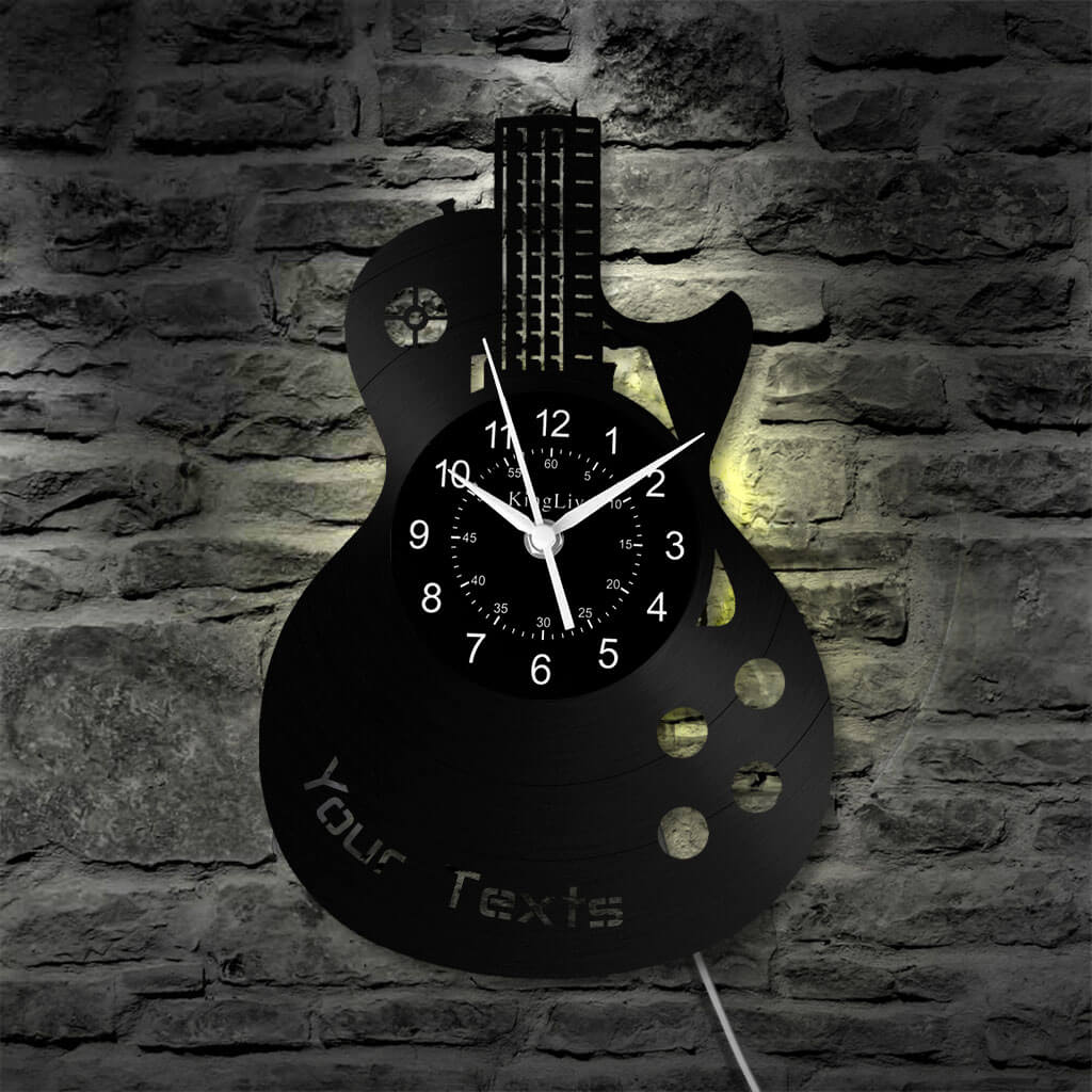 LED Vinyl Wall Clock | Guitar | 12'' | 0027WPB2