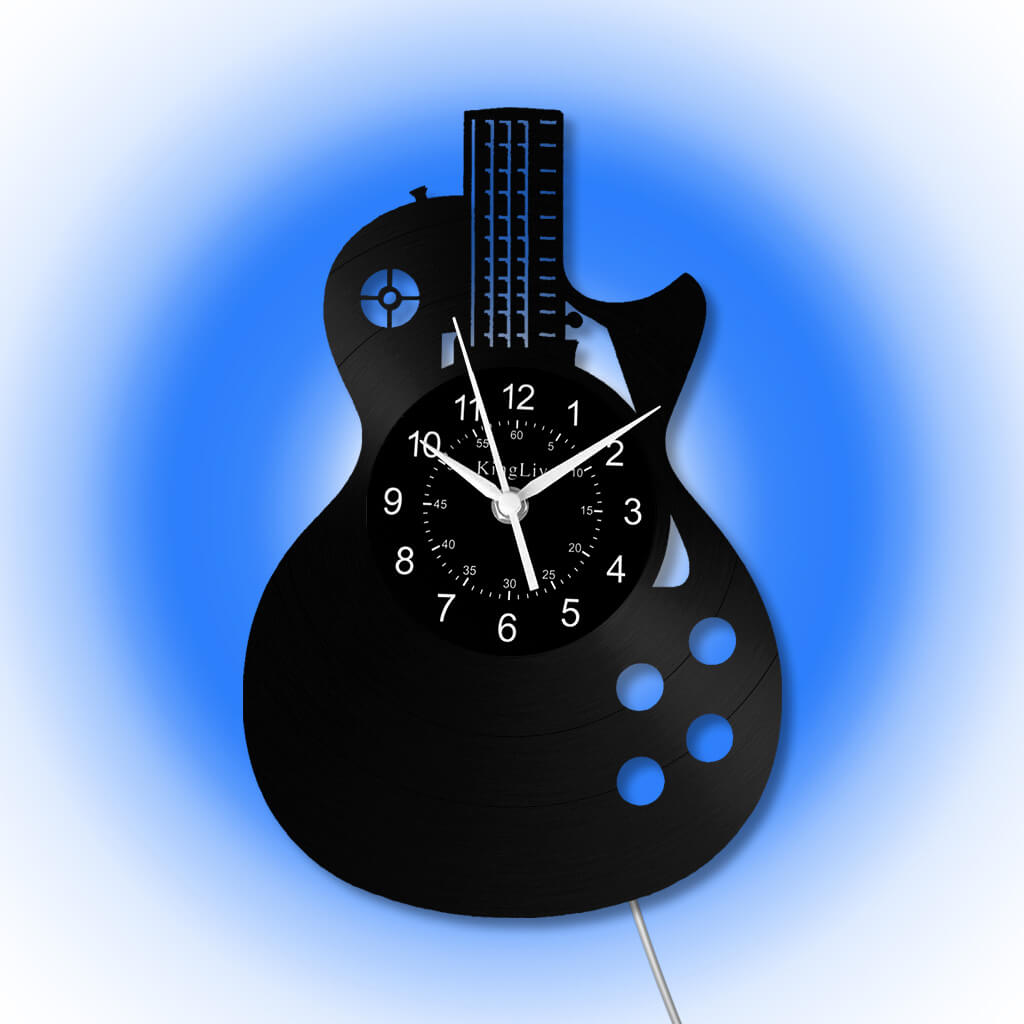 LED Vinyl Wall Clock | Guitar Music | 12''