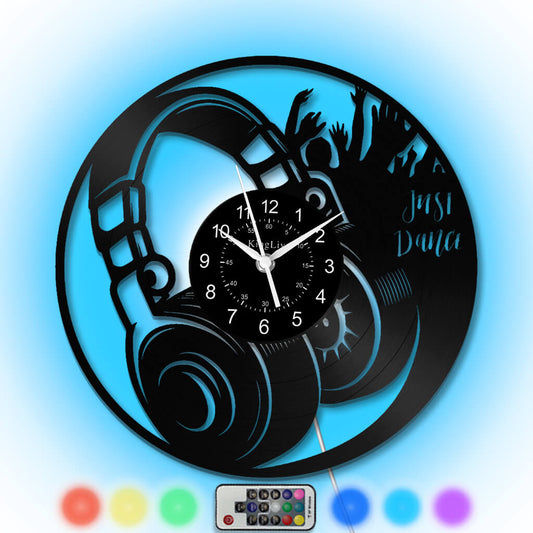 LED Vinyl Wall Clock | Headphone | 12'' | 0226WPB