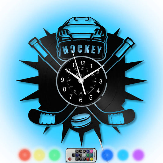 LED Vinyl Wall Clock | Hockey | 12'' | 0161WPB