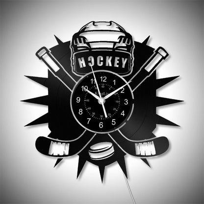 LED Vinyl Wall Clock | Hockey | 12'' | 0161WPB