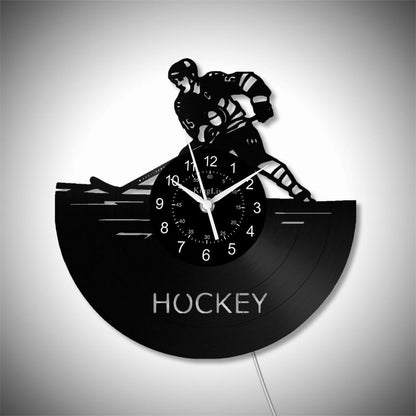 LED Vinyl Wall Clock | Hockey | 12'' | 0125WPB